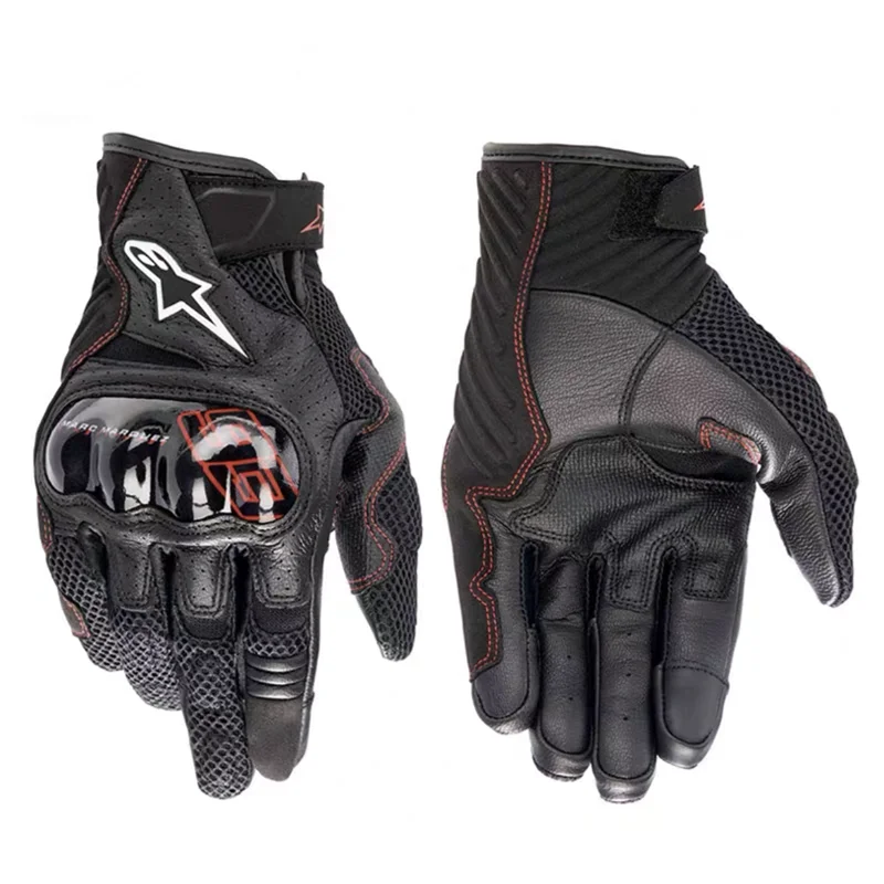 A-star motorcycle gloves summer mesh breathable riding motorcycle anti fall gloves touch screen leather