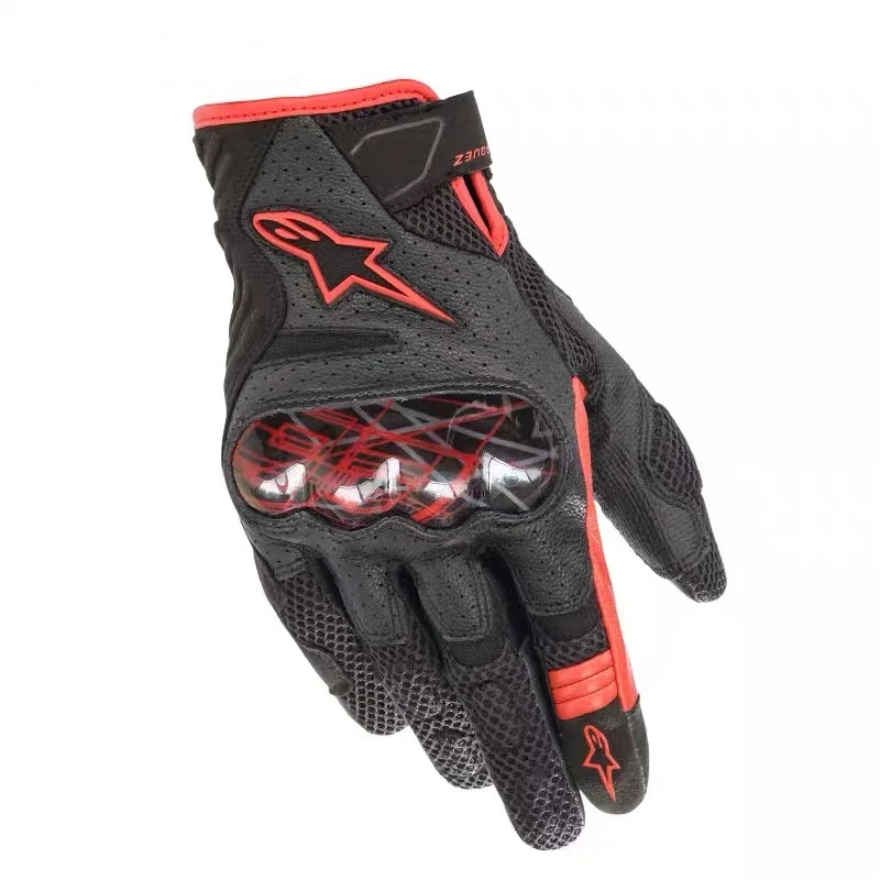A-star motorcycle gloves summer mesh breathable riding motorcycle anti fall gloves touch screen leather