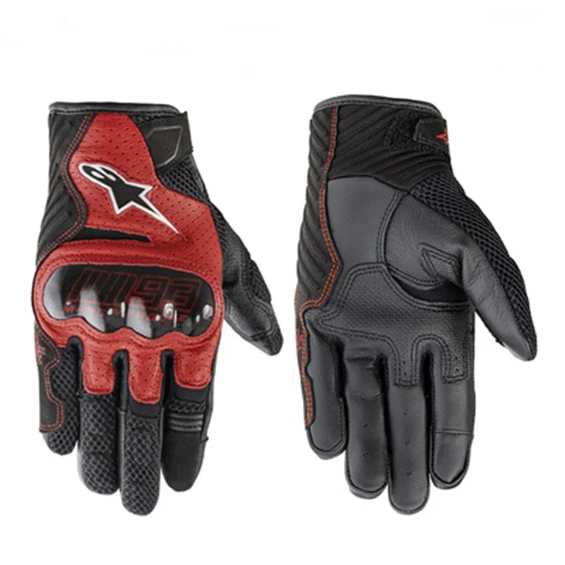 A-star motorcycle gloves summer mesh breathable riding motorcycle anti fall gloves touch screen leather