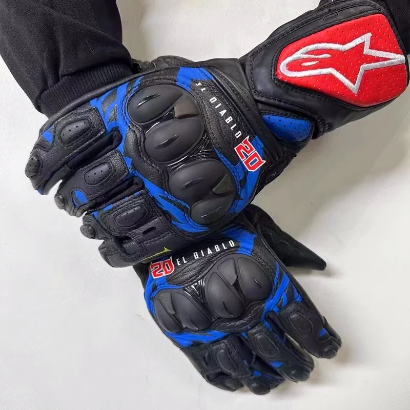 A Star SP-8V3 motorcycle FQ20 riding gloves Four seasons long anti-fall leather motorcycle gloves