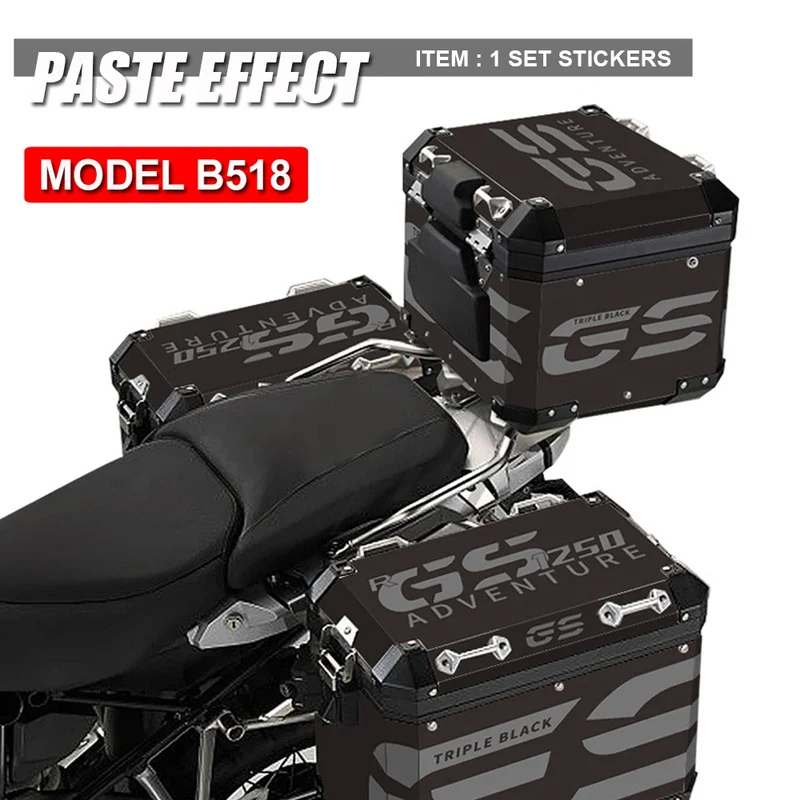 For BMW R1250GS R 1250 GS ADV Adventure Motorcycle Sticker Box Side Case Stickers Triple Black Sticker Decal 2019-2021 2022 2023