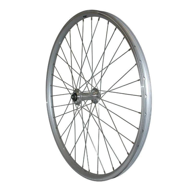 Roue VTT Patin Blocage 24" Er10 Avant Argent Moyeu Alu Jante 19C