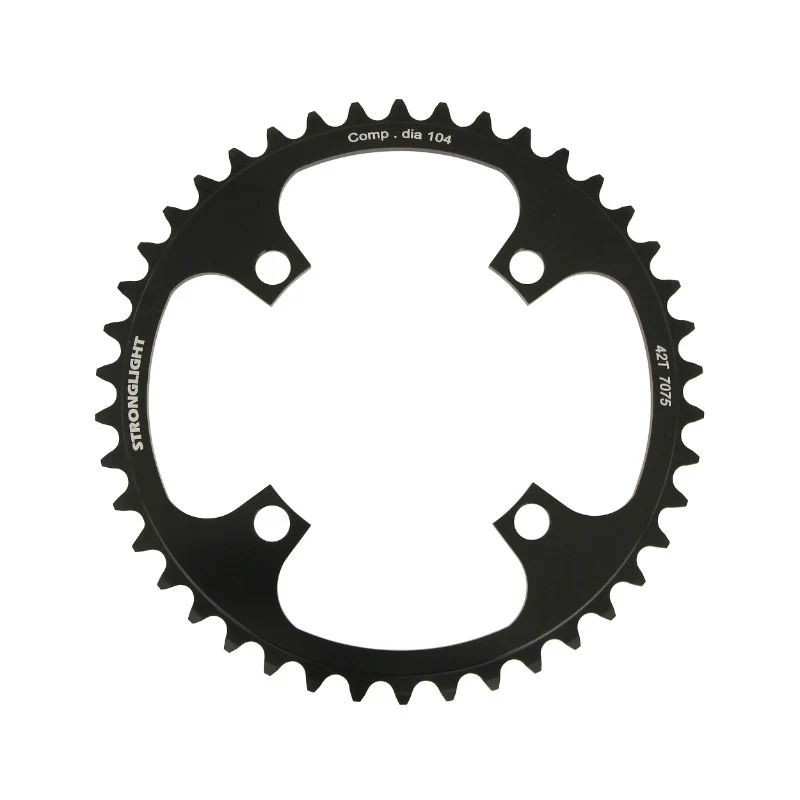 Plateau VTT 4 branches Ø 104 Stronglight Mono 42 dents Noir Alu 7075 - Épaisseur 3.5 mm 8-9V.