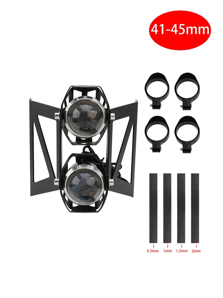 Motorcycle Headlight Spotlight Auxiliary Lamp Front Fog Light W/33-58mm Front Fork Clamp For Honda Kawasaki Dirt Bike Universal