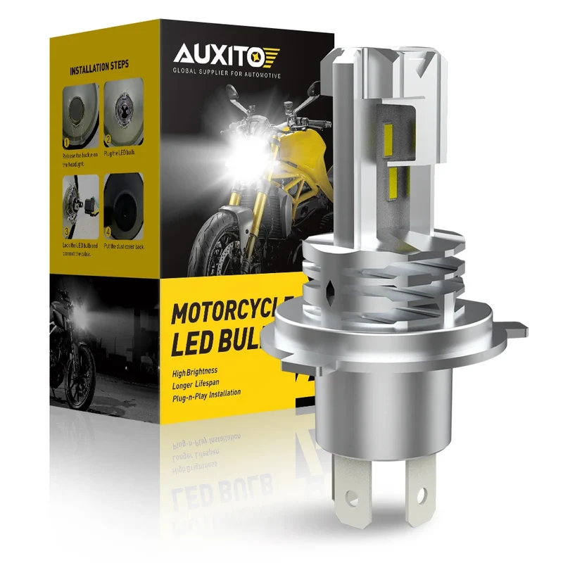 AUXITO 1/2x H4 9003 LED Hi/Lo Beam Canbus No Error Car Motorcycle Headlight Bulb CSP Fanless H4 HB2 LED Light Auto Moto Headlamp