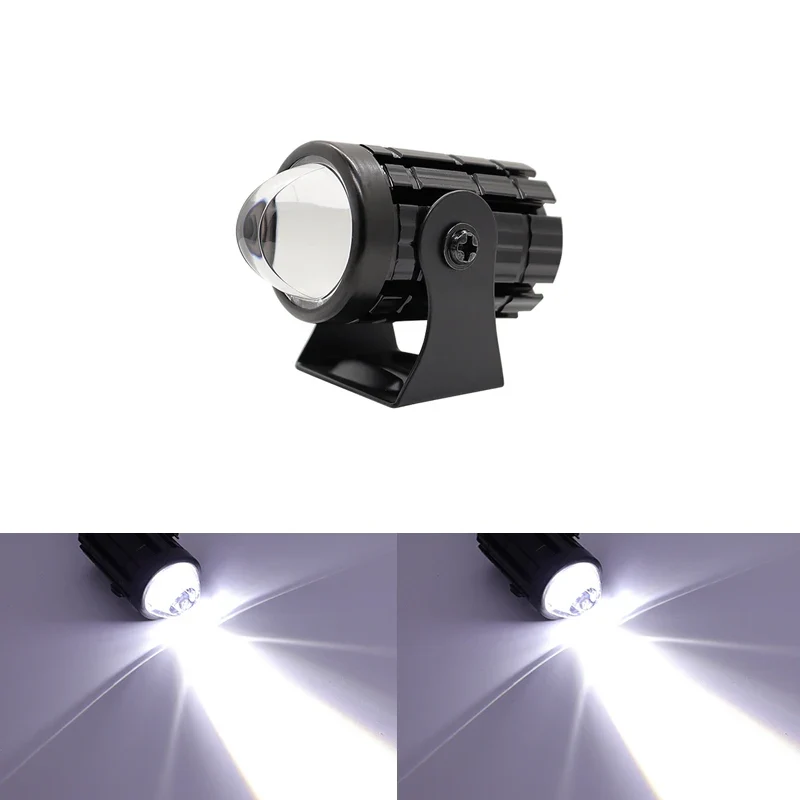 Motorcycle Mini Driving Light Headlight Universal Dual Color ATV Scooter for Auxiliary Spotlight Lamp Moto Fog light Accessories