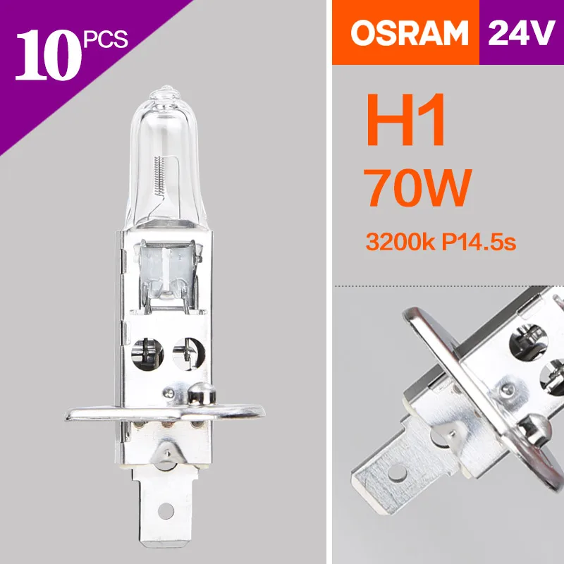 24V Headlight Trucks Bus Osram Lamps Low beam High beam Fog original 10pcs H1 H4 H7 H3 70w 100w