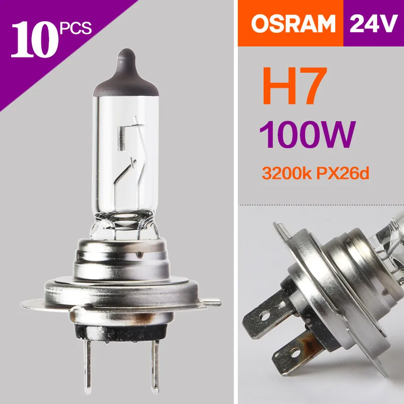 24V Headlight Trucks Bus Osram Lamps Low beam High beam Fog original 10pcs H1 H4 H7 H3 70w 100w