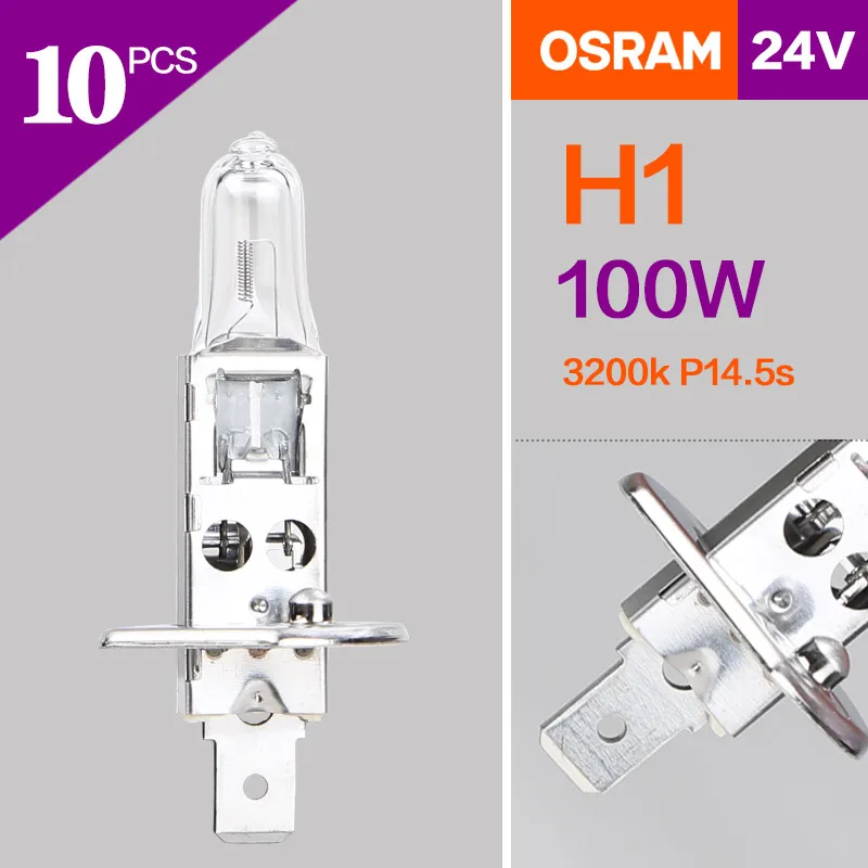 24V Headlight Trucks Bus Osram Lamps Low beam High beam Fog original 10pcs H1 H4 H7 H3 70w 100w