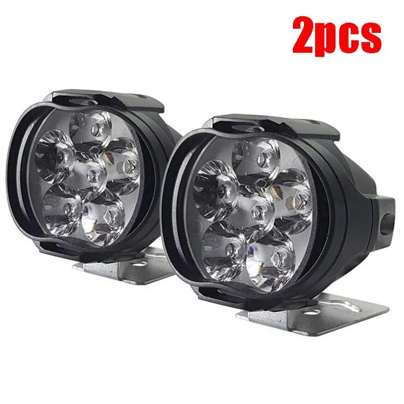 6 LED Motorcycle Headlight Mirror Fog Spot Head Light Spotlight Universal Scooter Fog Spotlight 6000K Lamp Motorcycle Work Light