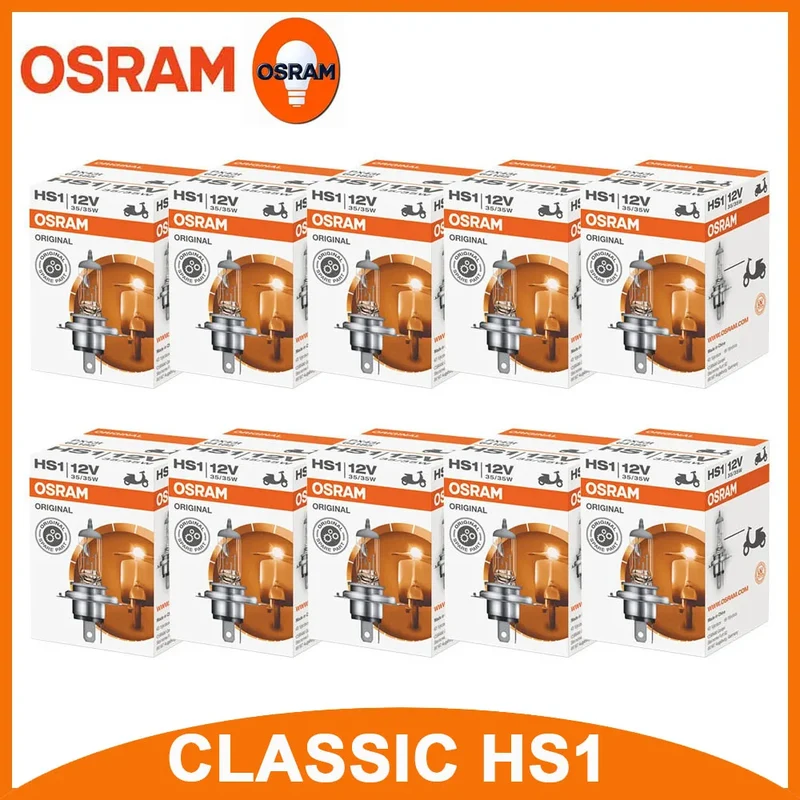 OSRAM HS1 64185 12V 35/35W PX43t CLASSIC Motor Halogen Headlight Original Bulb 3200K Light Standard Motorcycle Lamp ECE