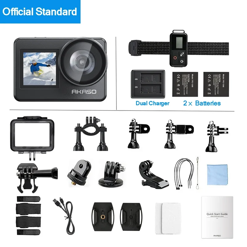 AKASO Brave 7 4K30FPS 20MP WiFi Action Camera Touch Screen IPX8 Waterproof Camera EIS 2.0 Zoom Voice Control Support External Mi