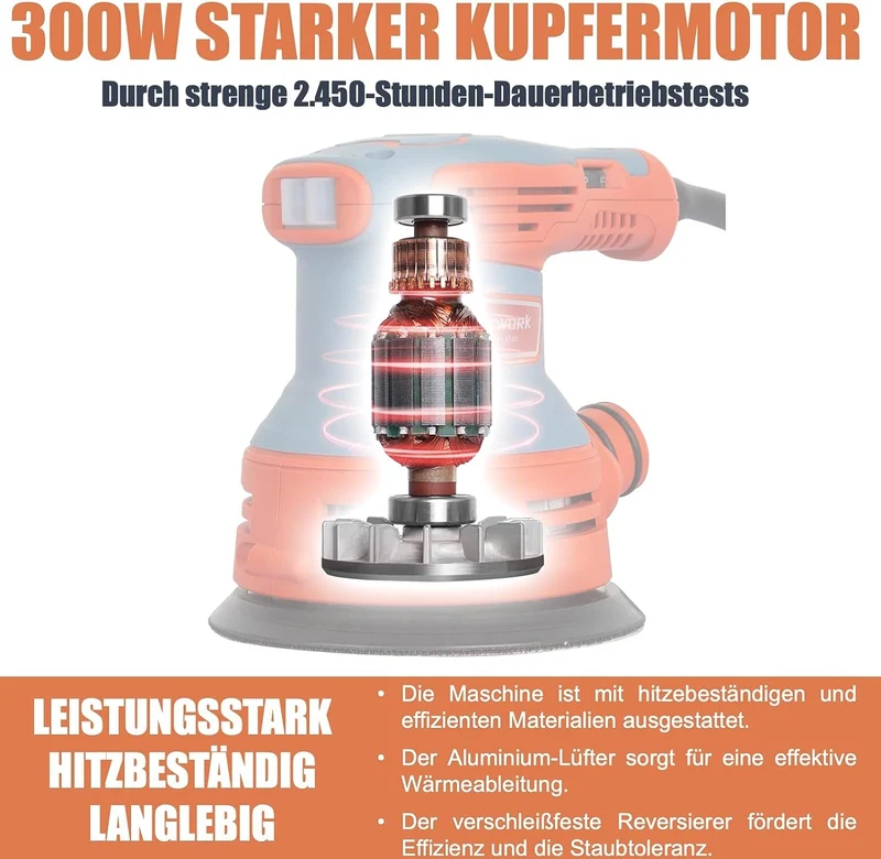 Gebraucht - 49C FANZWORK 300W Exzenterschleifer mit Staubfangbehälter staubgeschütztem Schalter