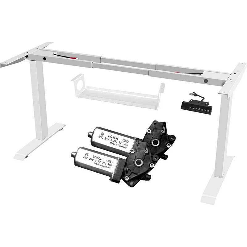 FANZTOOL höhenverstellbarer Schreibtisch-Gestell mit 2 x Bosch Motoren elektrisch stufenlos in Weiß