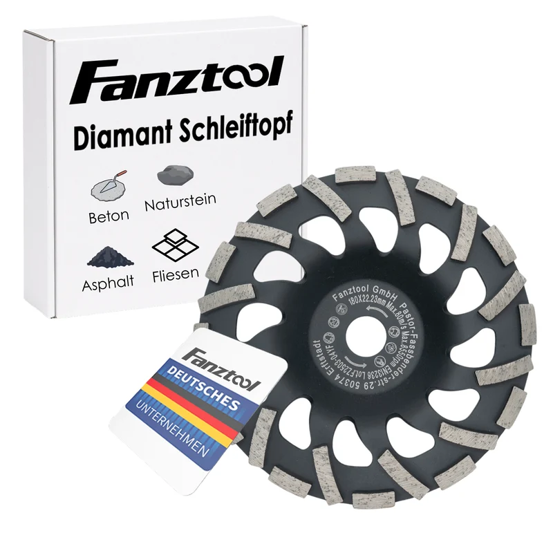 FANZTOOL Diamantschleiftopf 115/125/180 x 22 mm H-Modell