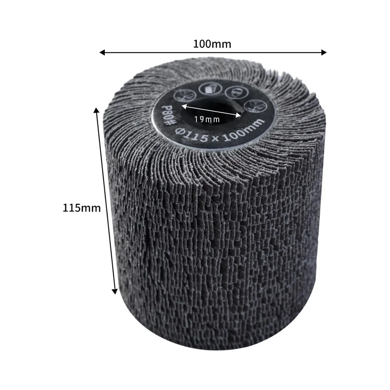 FANZTOOL Schleiflamellenbürste Schleifbürste für Satiniermaschine | 100mm Breite, Scheuerdurchmesser 115 mm