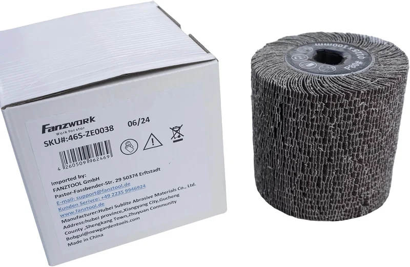 FANZTOOL Schleiflamellenbürste Schleifbürste für Satiniermaschine | 100mm Breite, Scheuerdurchmesser 115 mm