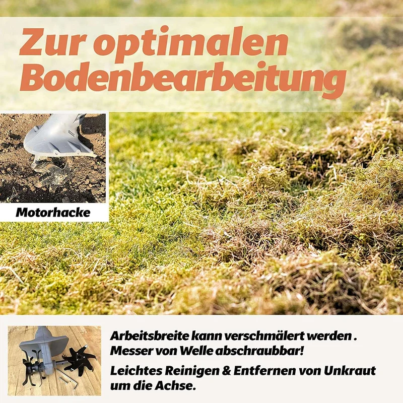 15C FANZTOOL Vertikutierer Aufsatz für Bodenhacke mit Akku, Handvertikutierer zum Lüften von Rasen und Boden, mit 20cm Arbeitsbreite