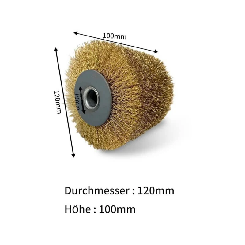 FANZTOOL Stahldrahtbürste Schleifbürste für Satiniermaschine | 100mm Breite, Scheuerdurchmesser 120 mm