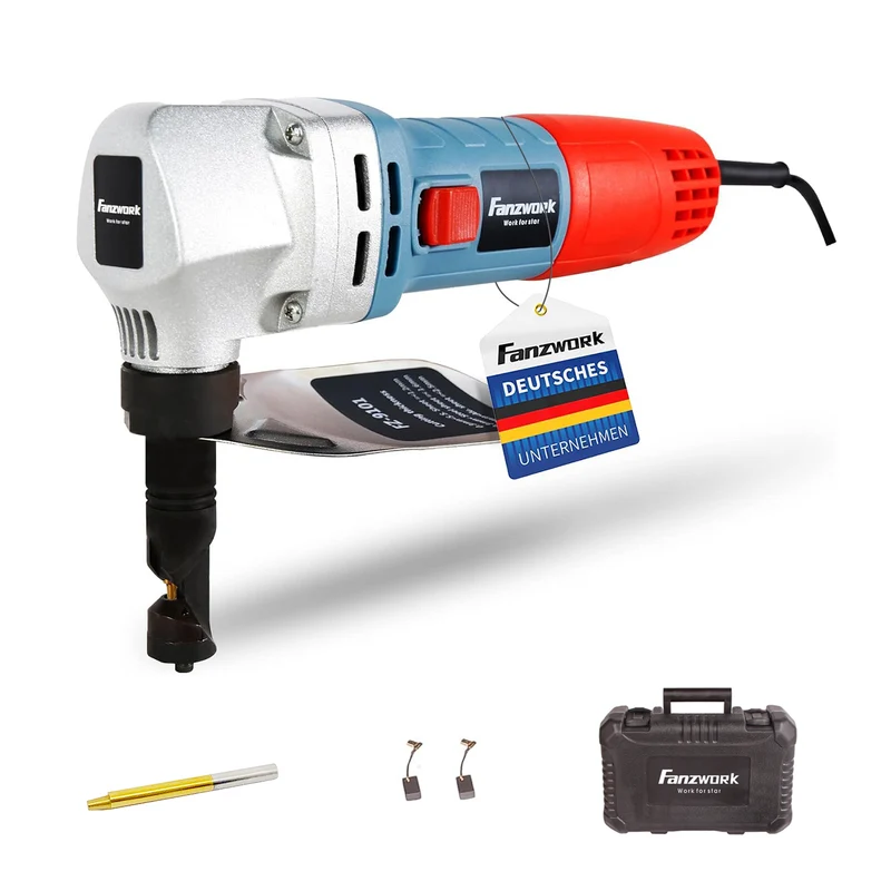 FANZWORK Knabber Nibbler Blechschere 600W (mit Koffer und 2 x Stempel) FZ-9101