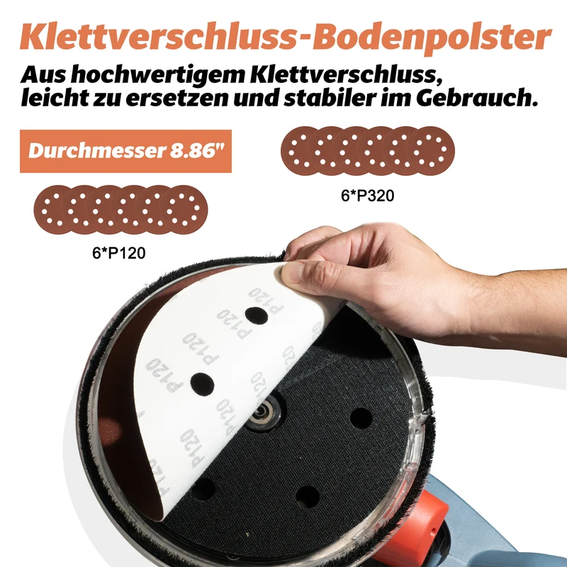 FANZWORK 750 Watt Trockenbauschleifer mit intrigiertem Staubsauger Giraffe Deckenschleifer – LED, 4kg