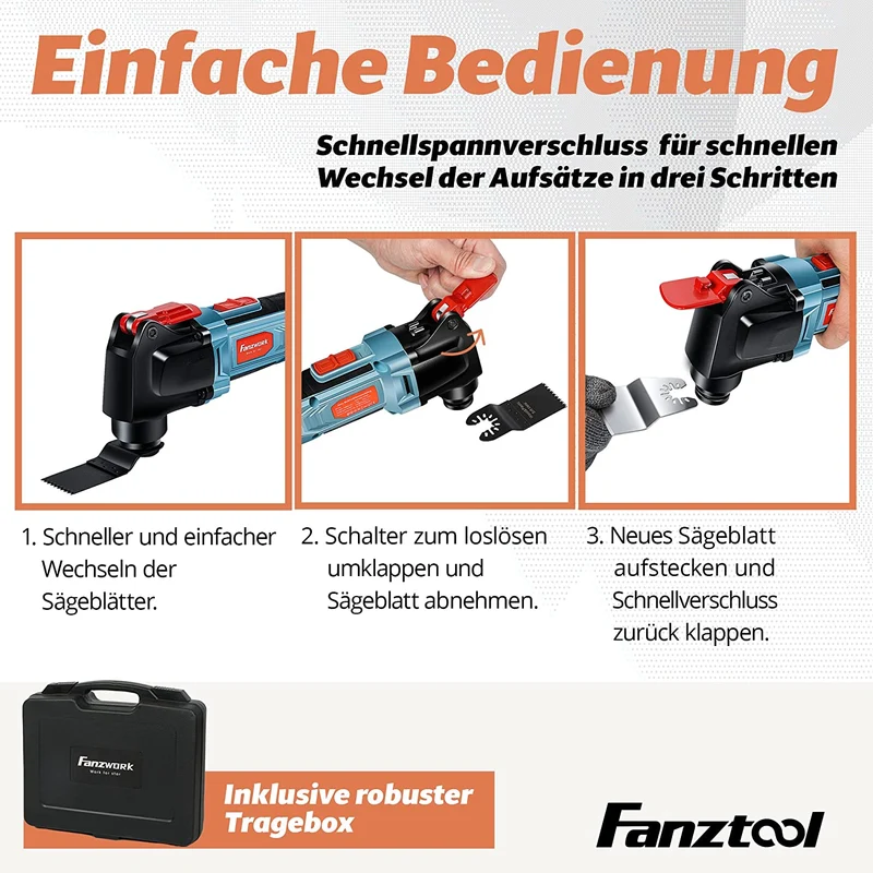 FANZWORK Akku Multifunktionswerkzeug, 20V EC Motor SMD100004