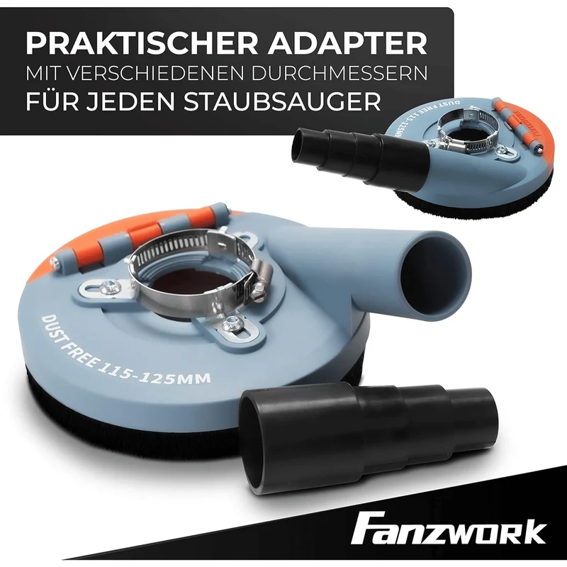 FANZWORK Absaughaube für Winkelschleifer inkl. 125 mm Diamantschleiftopf PROFI QUALITÄT #7