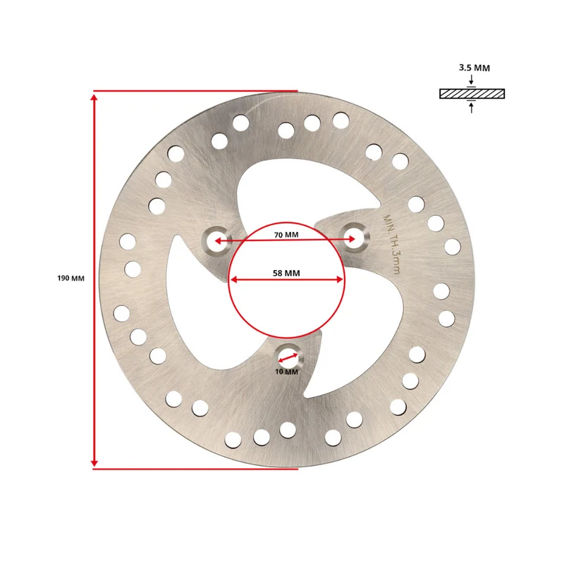 Disque de frein 3 trous 190MM Piaggio Typhoon