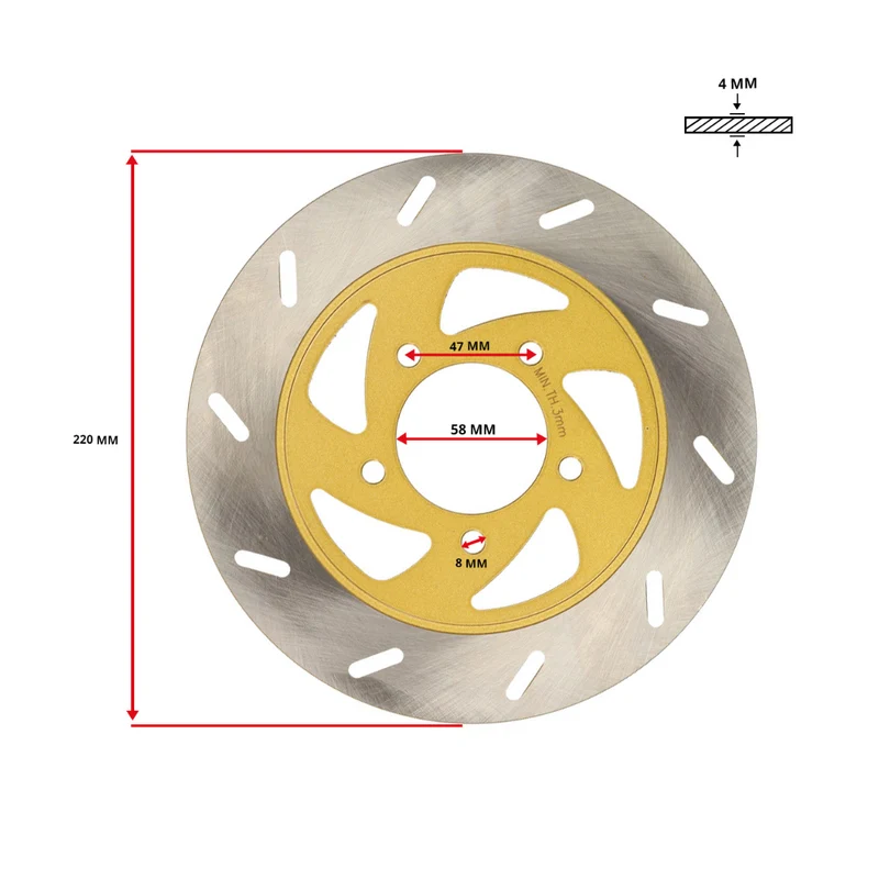 Disque de frein 5 trous 220MM Gilera Runner / Piaggio Skipper LX