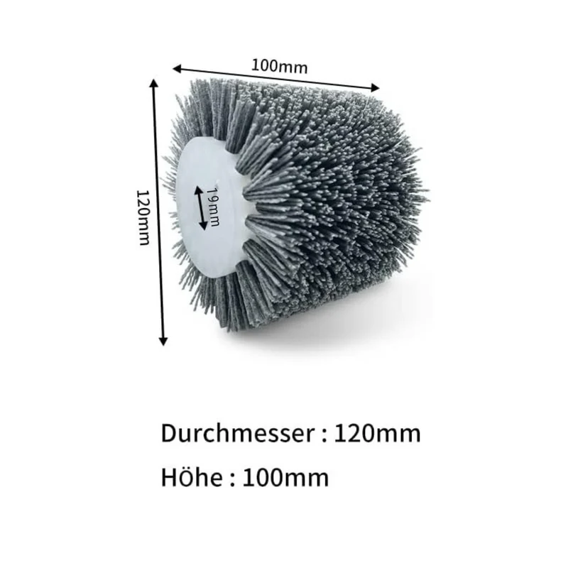 FANZTOOL Nylonbürste Schleifbürste für Satiniermaschine | 100mm Breite, Scheuerdurchmesser 120 mm