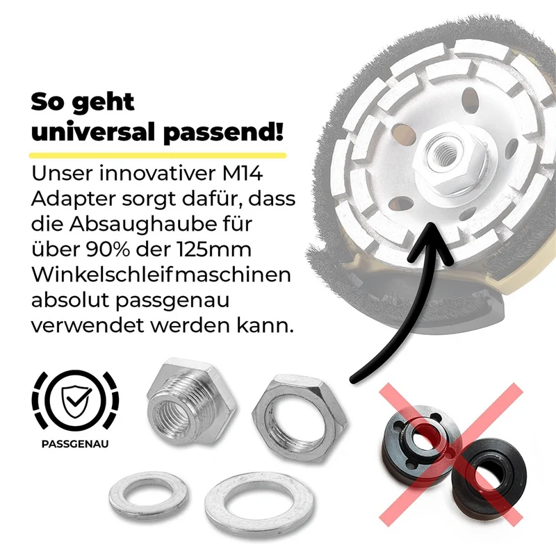 Gebraucht - #7 FANZTOOL Absaughaube für Winkelschleifer 125mm + Diamantschleiftopf Premium