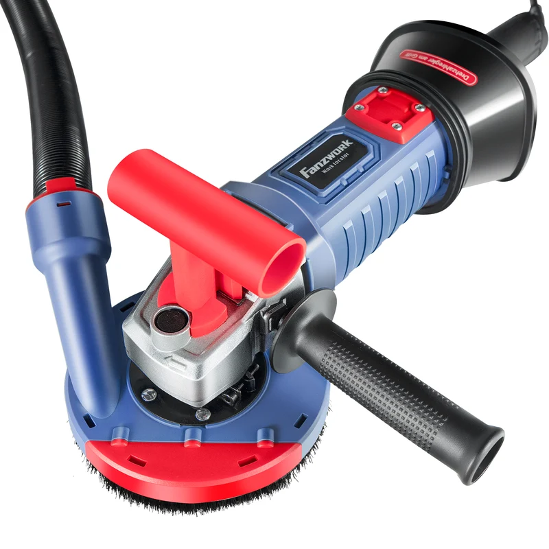 Gebraucht - FANZWORK 1500W Betonschleifer Betonfräse Set, Drehzahlregelbar, inkl. Premium 125mm Diamantschleiftopf, Absaughaube FZ-WB2304B