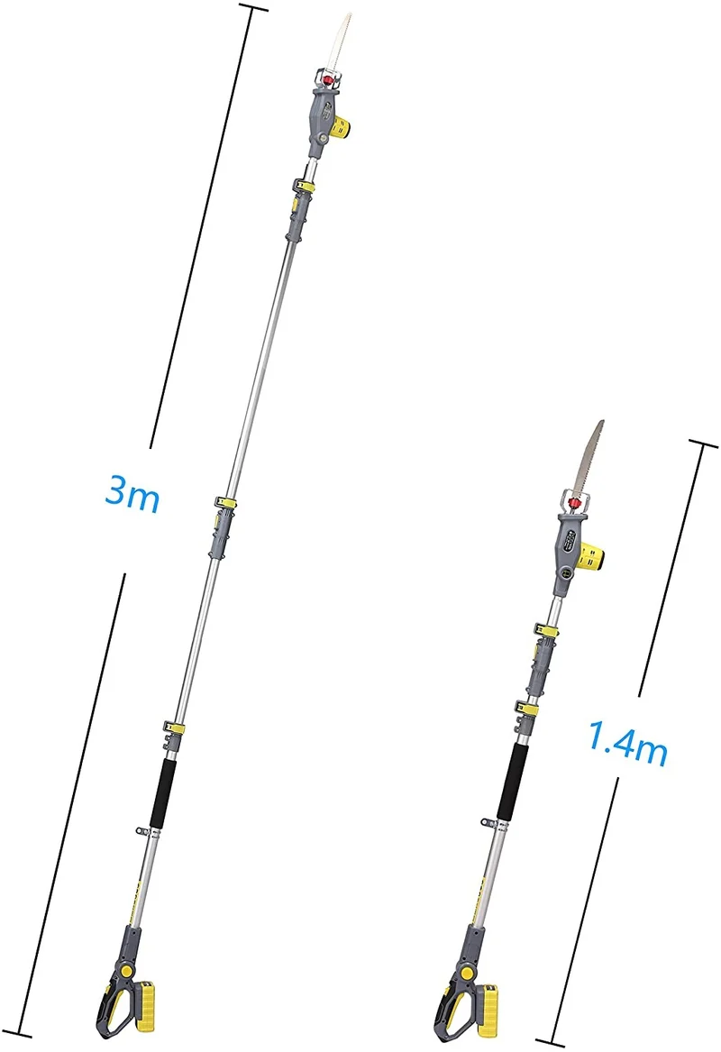 Gebraucht - FANZTOOL Blade-Tec Teleskop Akku Hochentaster säbelsäge Handsäge mit 210mm langem Hochleistungs-Sägeblatt, bis 4,7m Reichweite, 2,5 KG SUPER LEICHT DESIGN (mit 20V akku)