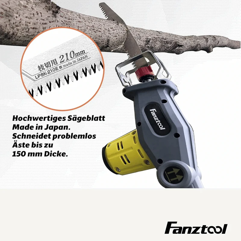 Neuwertig - FANZTOOL 20V Li-Ion Akku 2-in-1 Hochentaster/teleskop Heckenschere mit 2Ah Akku & Ladegerät, Reichweite bis 5 m, 17 cm Schnittstärke, leichtes Gewicht 3,5 Kg
