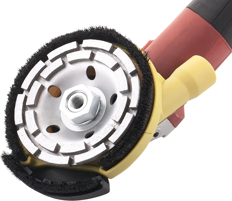 Neuwertig - #6 FANZTOOL Diamantschleiftopf 2 * 125 mm mit universal Absaughaube Staubsaugung für Winkelschleifer Betonschleifer