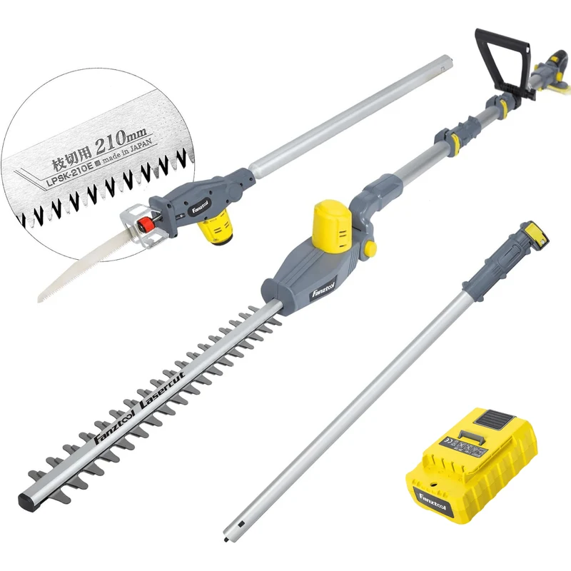 Gebraucht - FANZTOOL 20V Li-Ion Akku 2-in-1 Hochentaster/teleskop Heckenschere mit 2Ah Akku & Ladegerät, Reichweite bis 5 m, 17 cm Schnittstärke, leichtes Gewicht 3,5 Kg