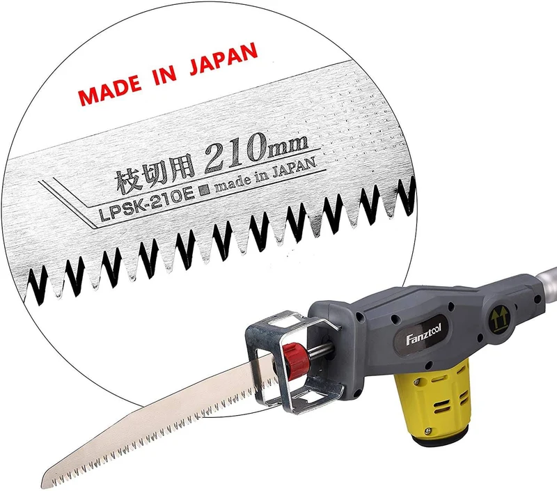 Neuwertig - FANZTOOL Blade-Tec Teleskop Akku Hochentaster säbelsäge Handsäge mit 210mm langem Hochleistungs-Sägeblatt, bis 4,7m Reichweite, 2,5 KG SUPER LEICHT DESIGN (mit 20V akku)