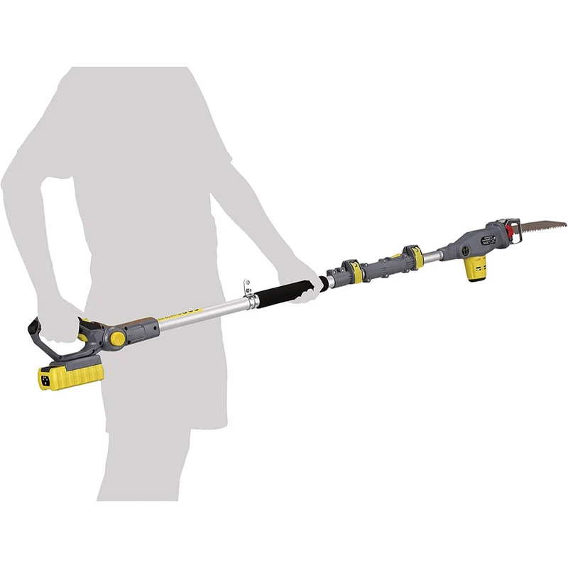 Neuwertig - FANZTOOL Blade-Tec Teleskop Akku Hochentaster säbelsäge Handsäge mit 210mm langem Hochleistungs-Sägeblatt, bis 4,7m Reichweite, 2,5 KG SUPER LEICHT DESIGN (mit 20V akku)