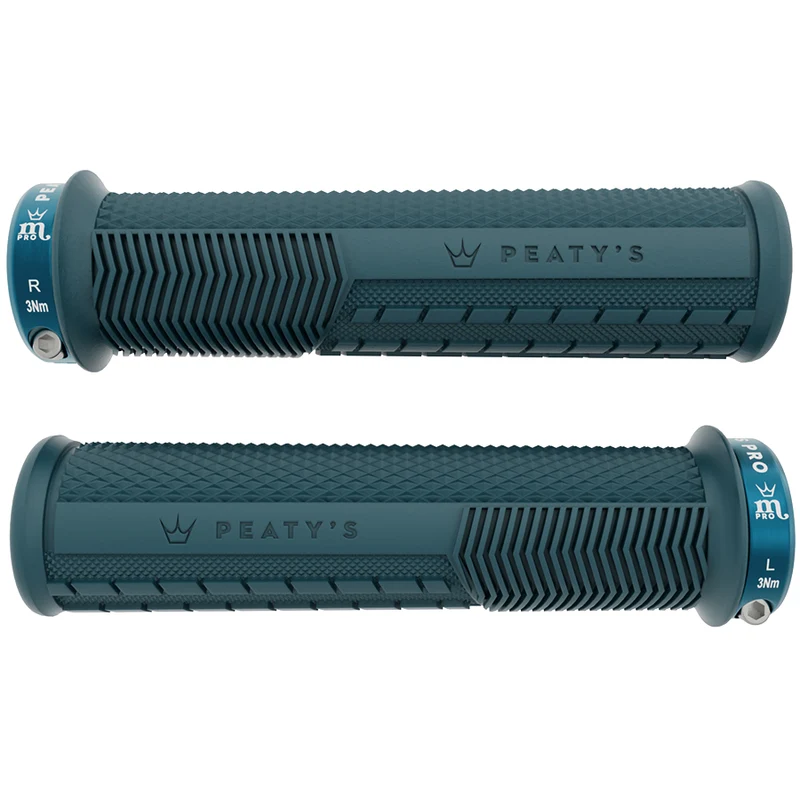 Poignées Peaty's Monarch Pro Knurl fin (30-32mm) Supersoft Storm Blue
