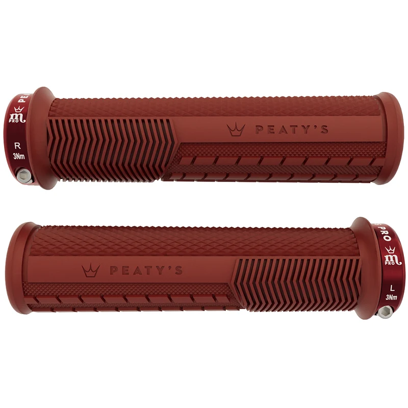 Poignées Peaty's Monarch Pro Knurl fin (30-32mm) Supersoft Bric Red