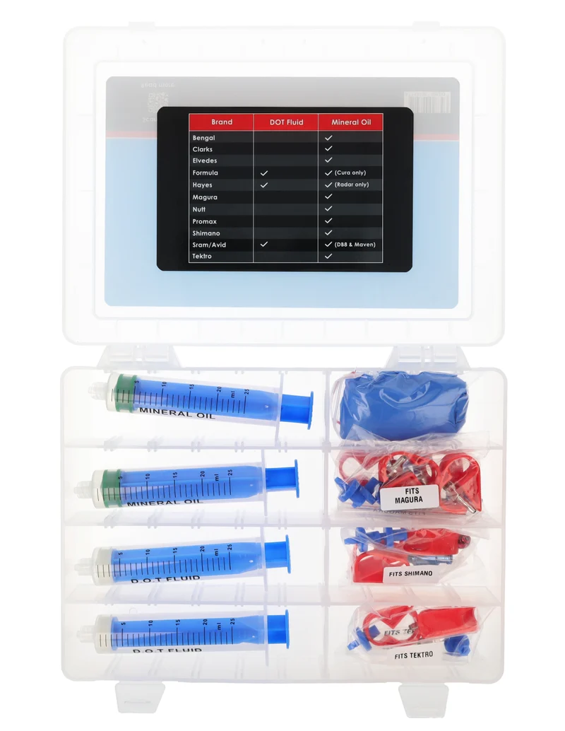 Kit de purge Elvedes Minerale / DOT pour Shimano, Magura, SRAM, Tektro