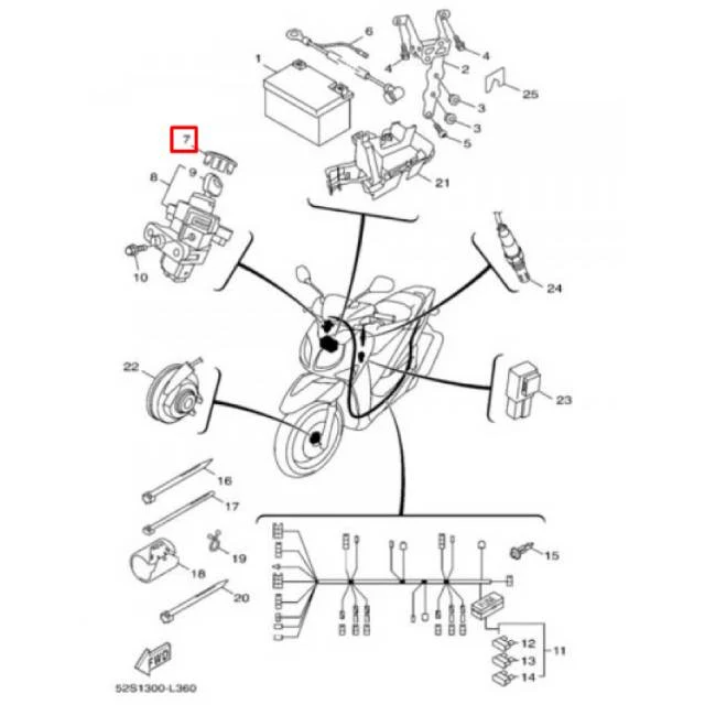 Embellecedor cerradura Yamaha Xenter 125 12-19
