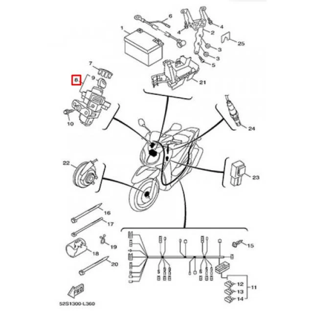 Cerradura con llave Yamaha Xenter 125 14-19