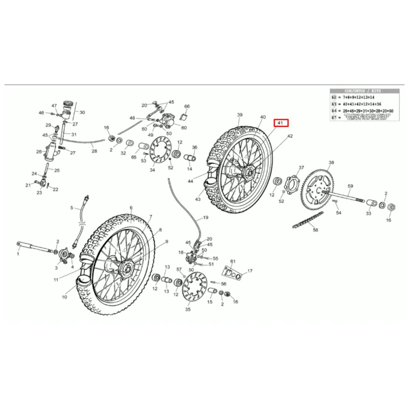 Radio trasero Rieju 50 MRX / RR / RRX / 1 unidad