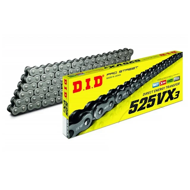 Cadena 525 VX3 116 X-Ring con enganche remache DID - Acero