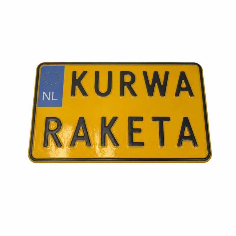 Plaque Moto Personnalisée Kurwa Raketa