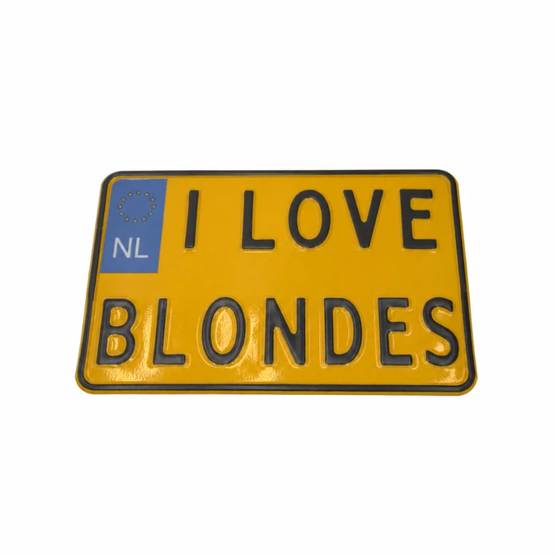 Plaque moto personnalisée I Love Blondes