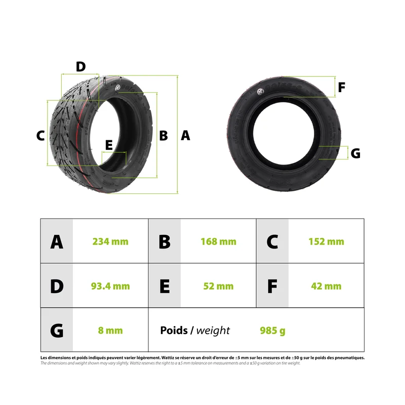 Pneu tubeless 90/55-6