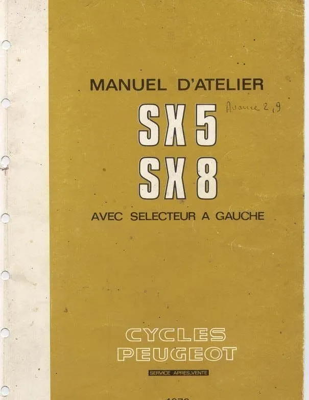 Manuels d'atelier Cyclomoteurs Peugeot