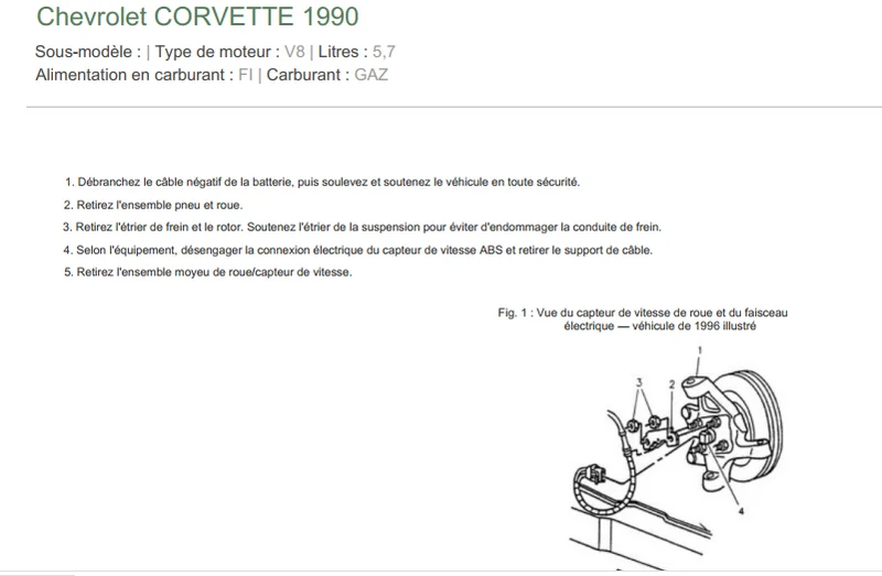 manuel d'atelier Chevrolet Corvette C4 tous modèles français anglais